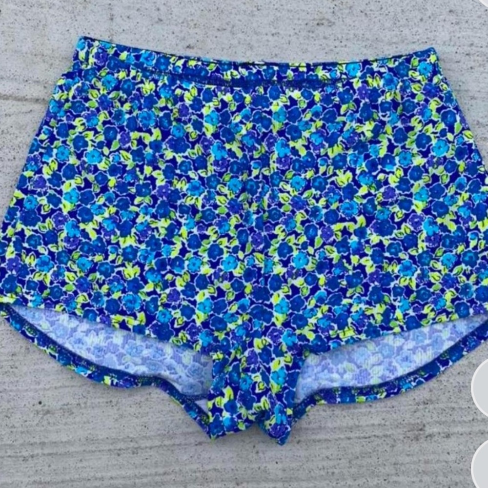 Blue Floral Swim Shorts